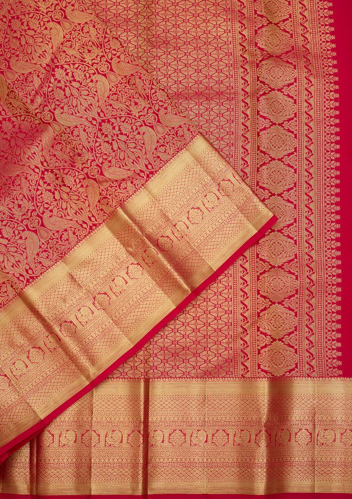 Rani Pink  Pure Silk Saree