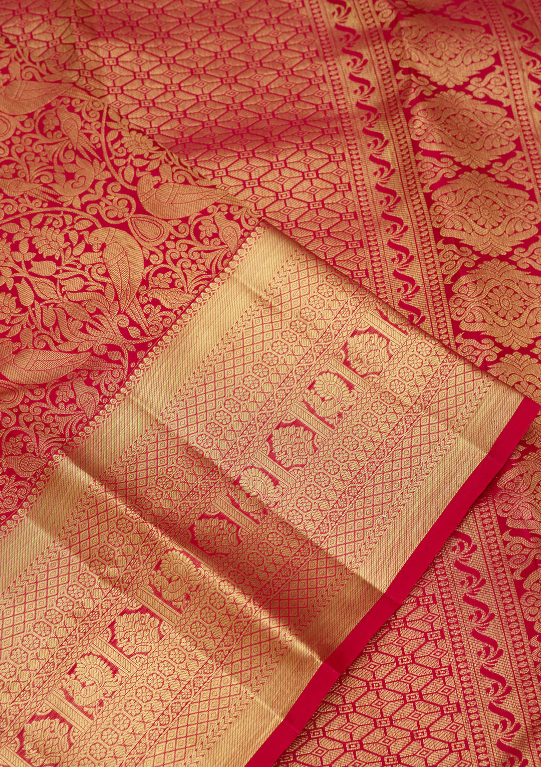 Rani Pink  Pure Silk Saree