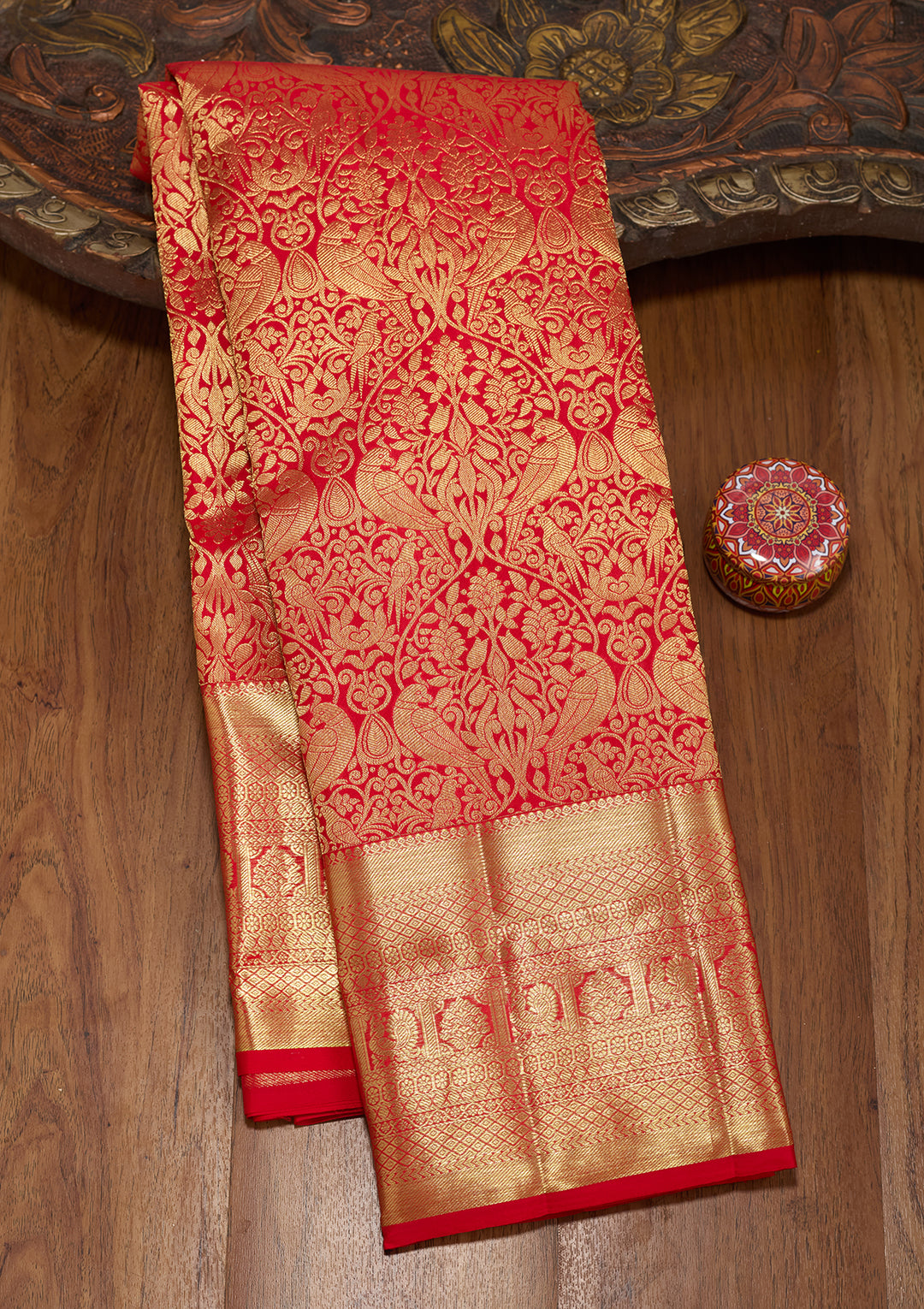 Red  Pure Silk Saree