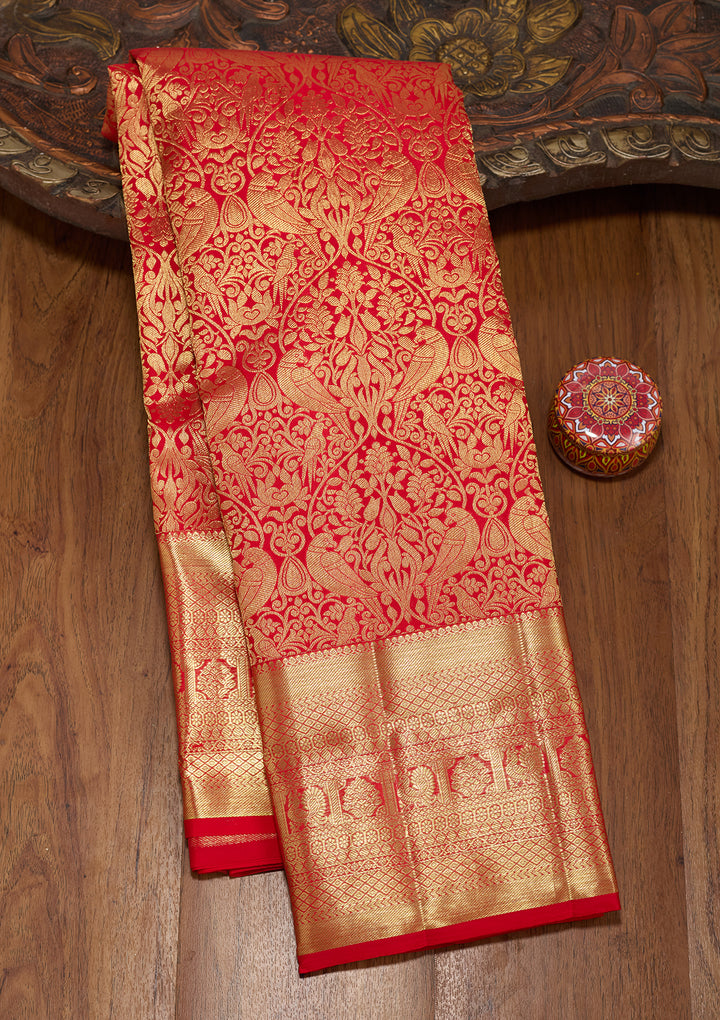 Red  Pure Silk Saree