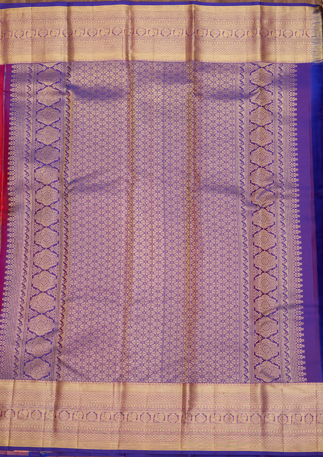 Rust  Pure Silk Saree