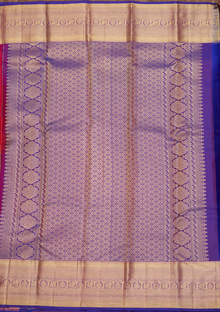 Rust  Pure Silk Saree