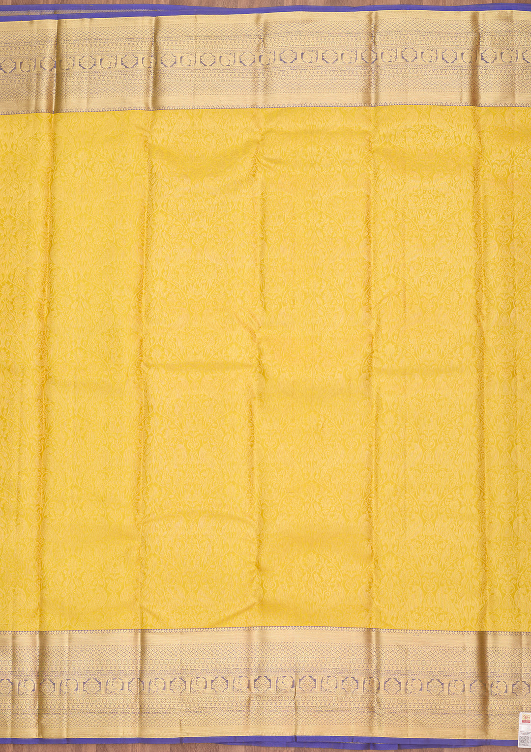 Yellow Silk Jaal Saree With Matching Blouse Piece