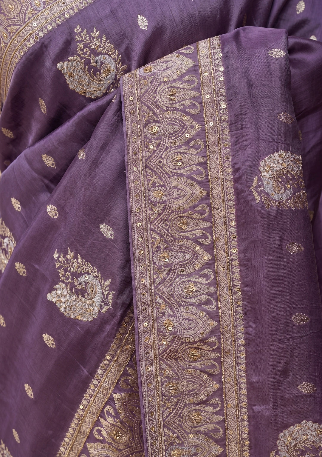 Lavender Banarasi Silk Saree