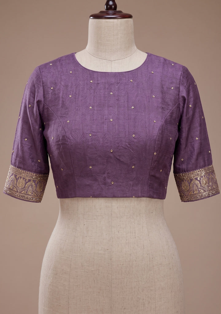 Lavender Banarasi Silk Saree