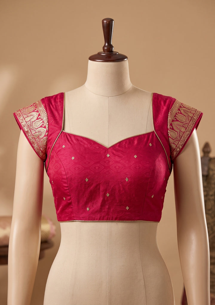 Rani Pink Banarasi Art Silk Saree With Matching Blouse Piece