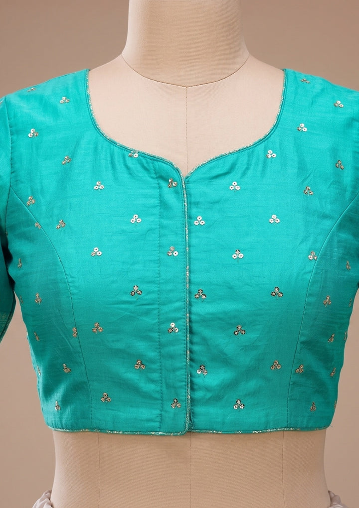 Sea Green Banarasi Silk Saree