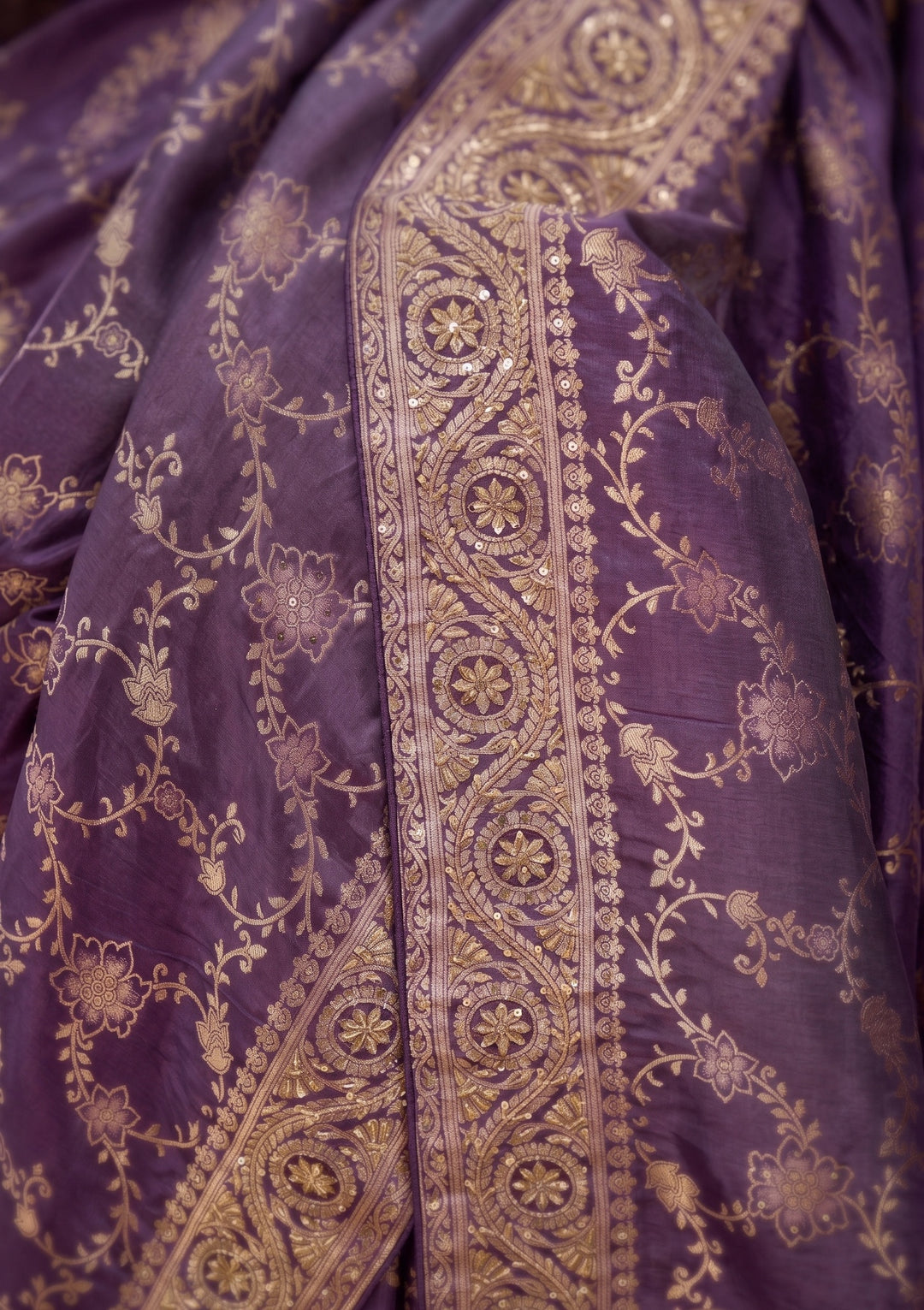 Purple Banarasi Silk Saree