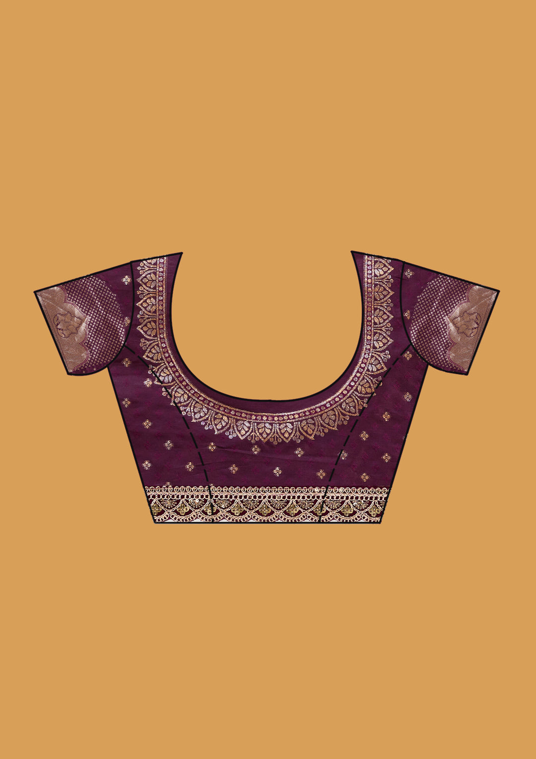 Wine Silk Jaal Sequins Saree With Matching Blouse Piece