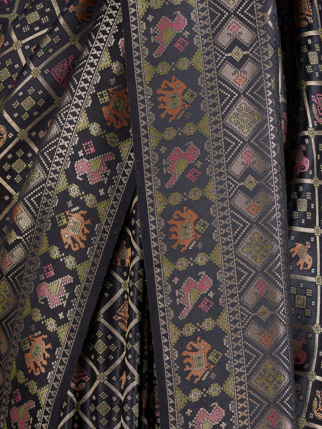 Black Patola Art Silk Saree