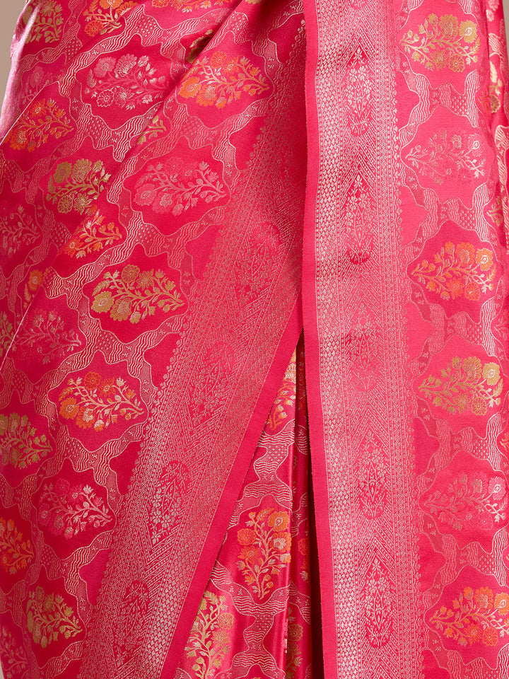 Rani Pink Banarasi Art Silk Saree