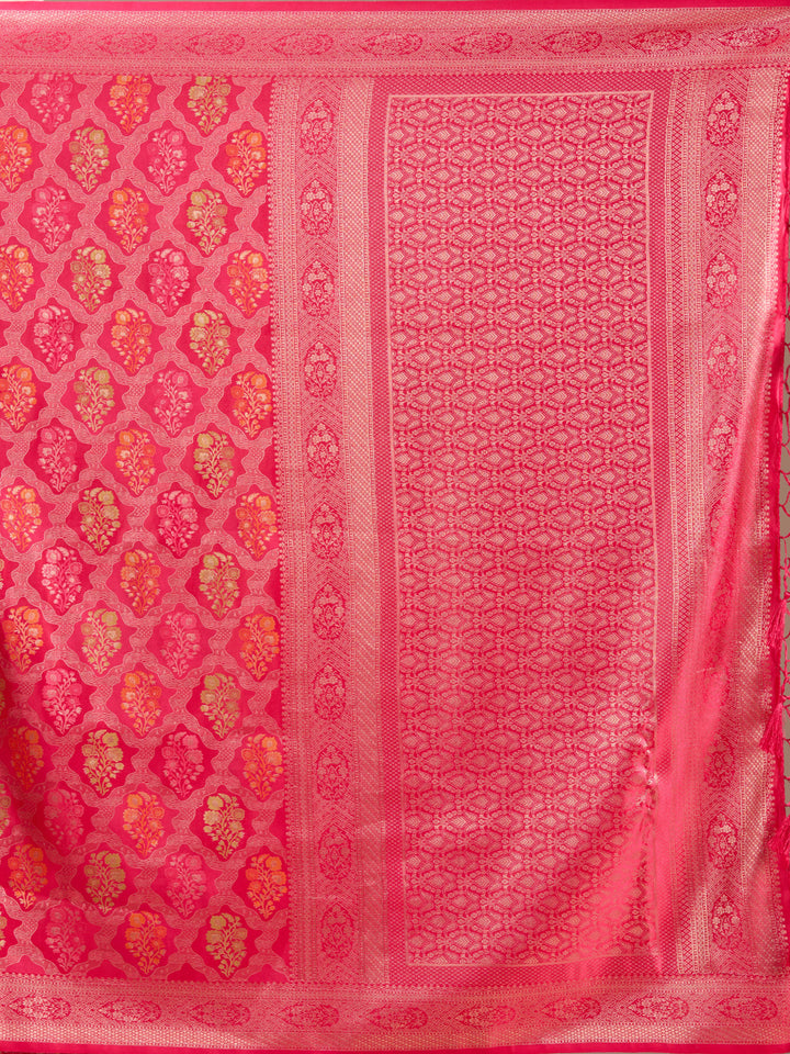 Rani Pink Banarasi Art Silk Saree