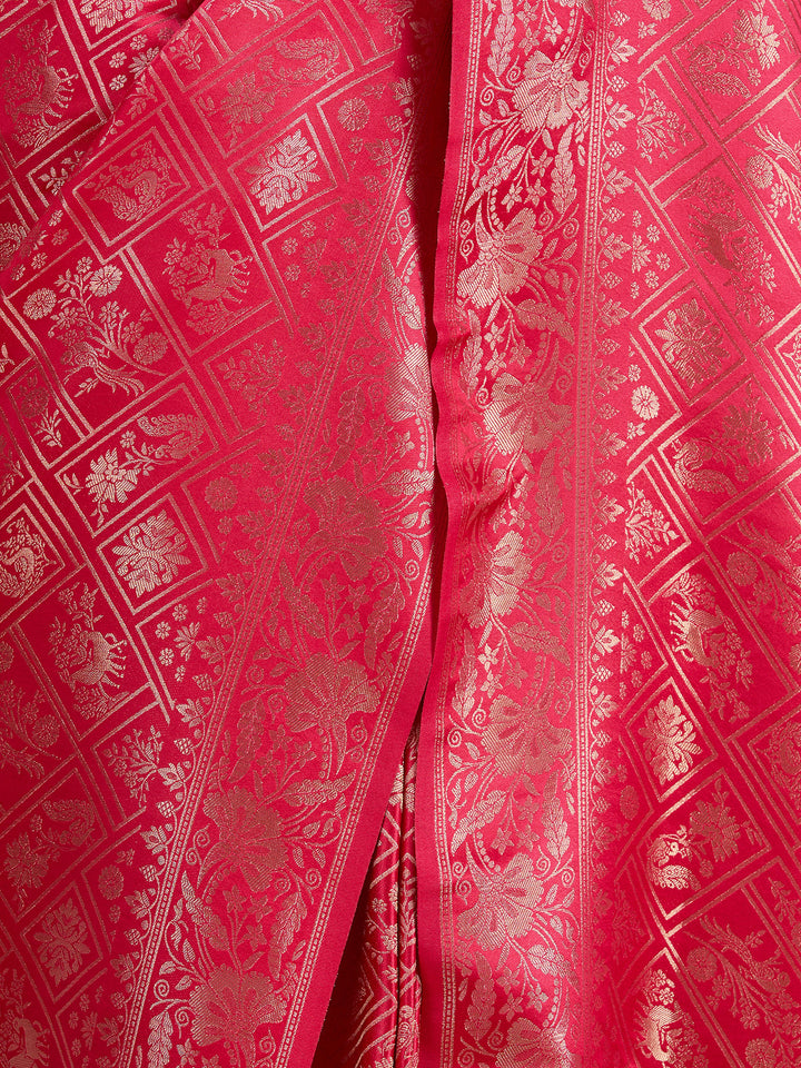 Rani Pink Patola Art Silk Saree