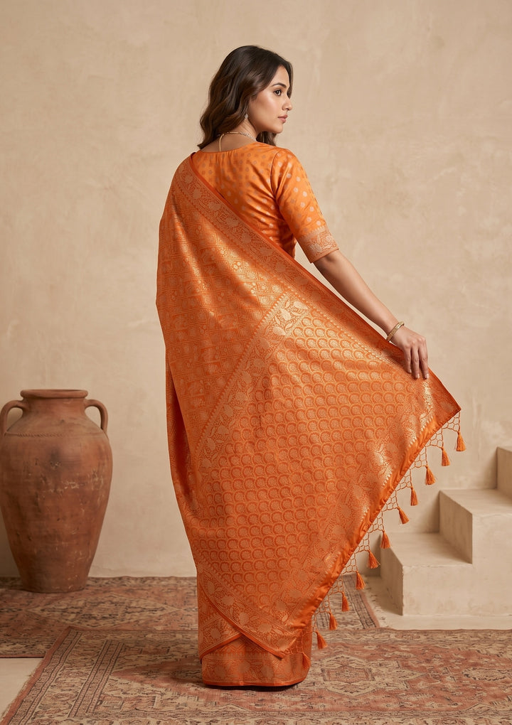 Rust Patola Art Silk Saree