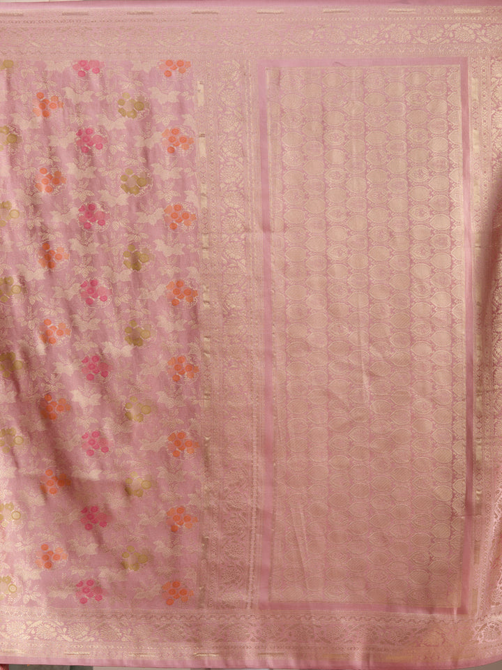 Onion Pink Banarasi Art Silk Saree