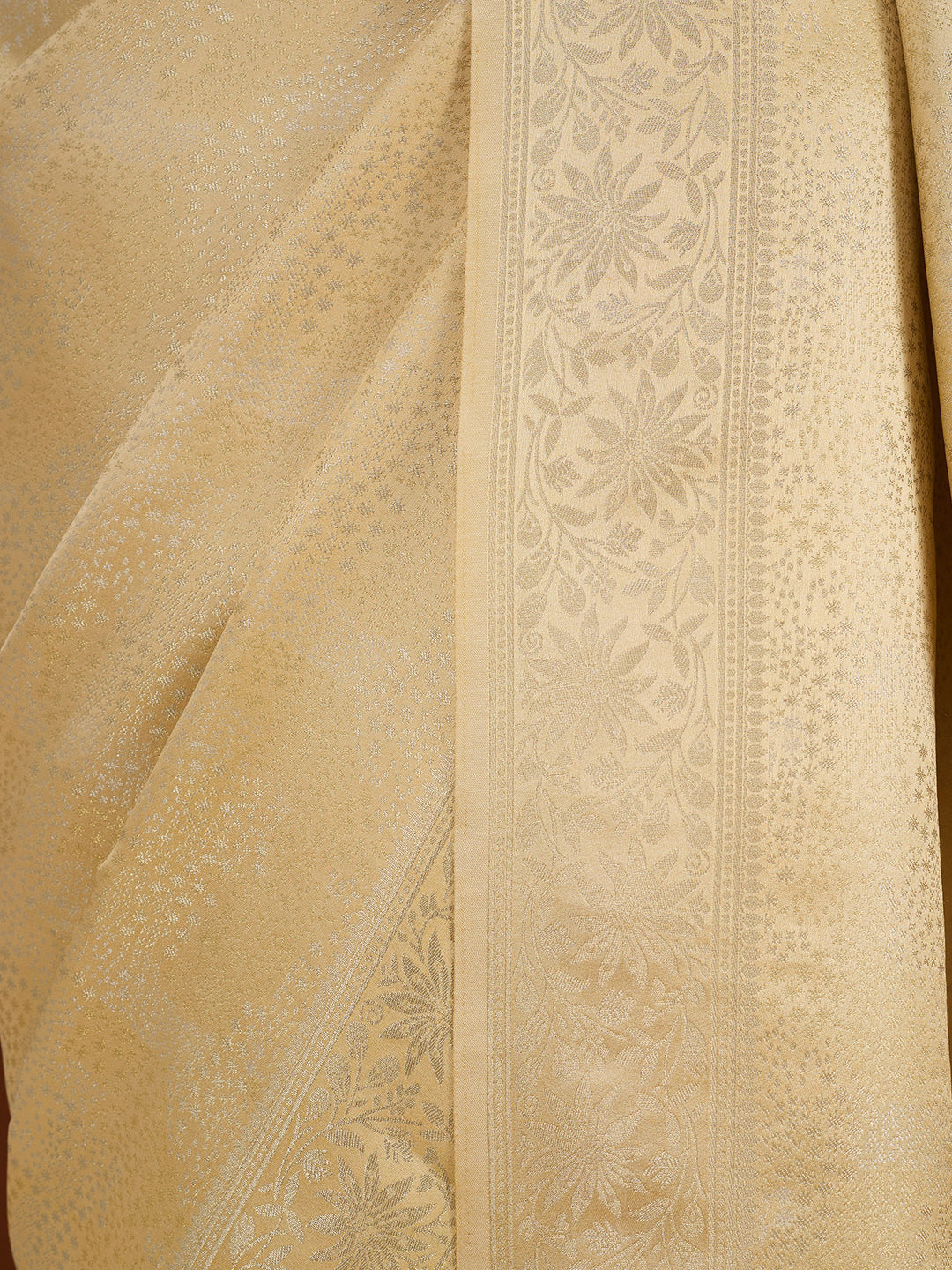Gold Silk Jaal Saree With Matching Blouse Piece