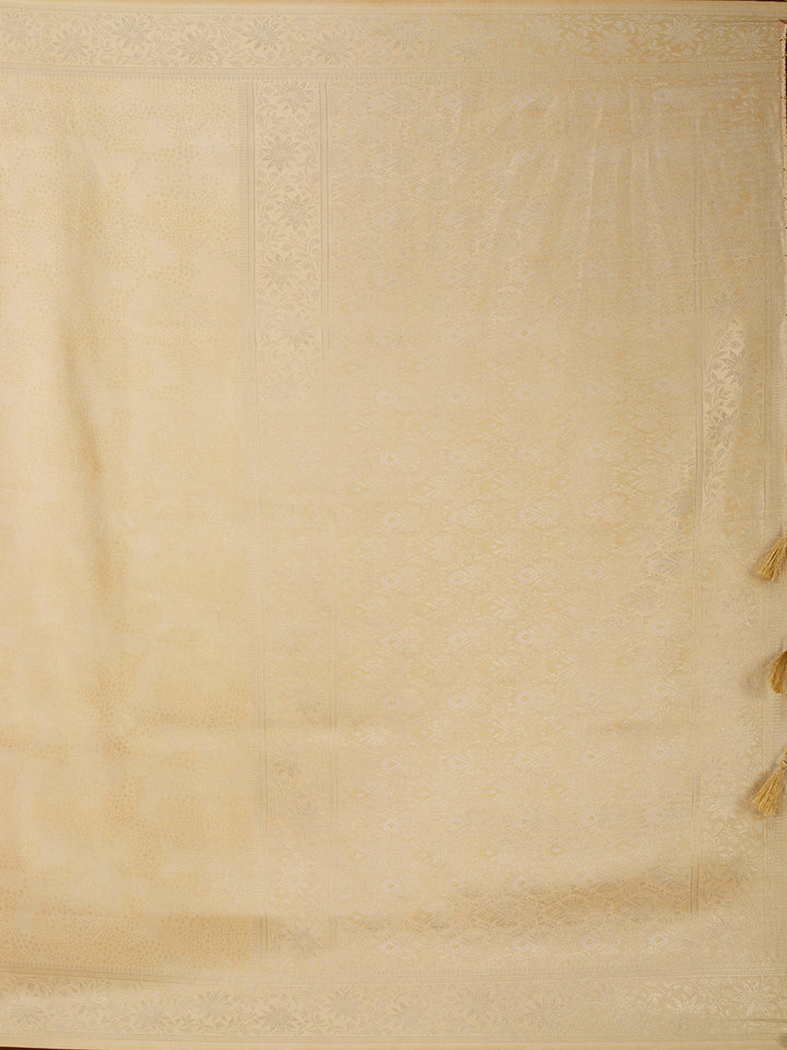 Gold Silk Jaal Saree With Matching Blouse Piece
