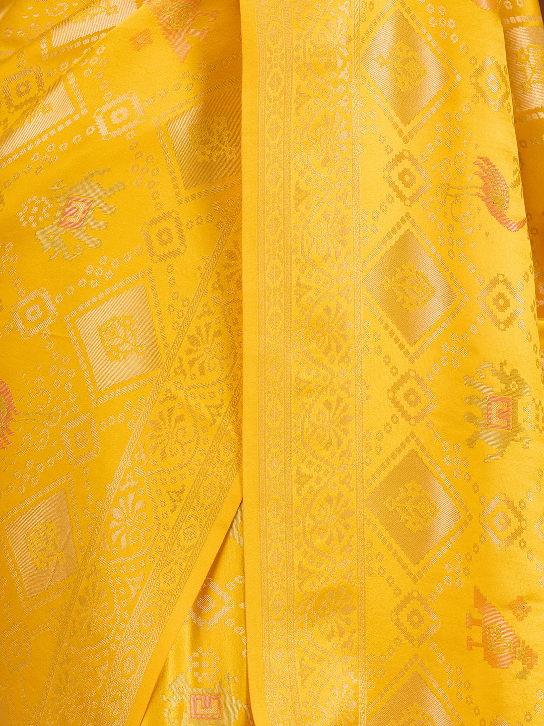 Yellow Patola Art Silk Saree