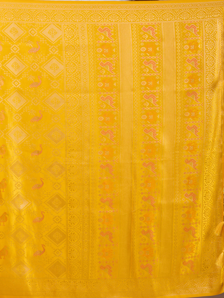 Yellow Patola Art Silk Saree