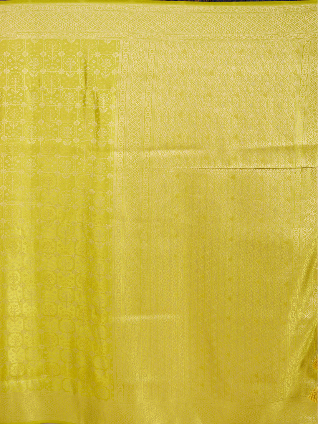 Lime Green Kanjivaram Art Silk Saree