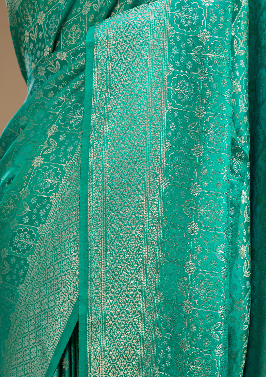 Turquoise Blue Kanjivaram Art Silk Saree
