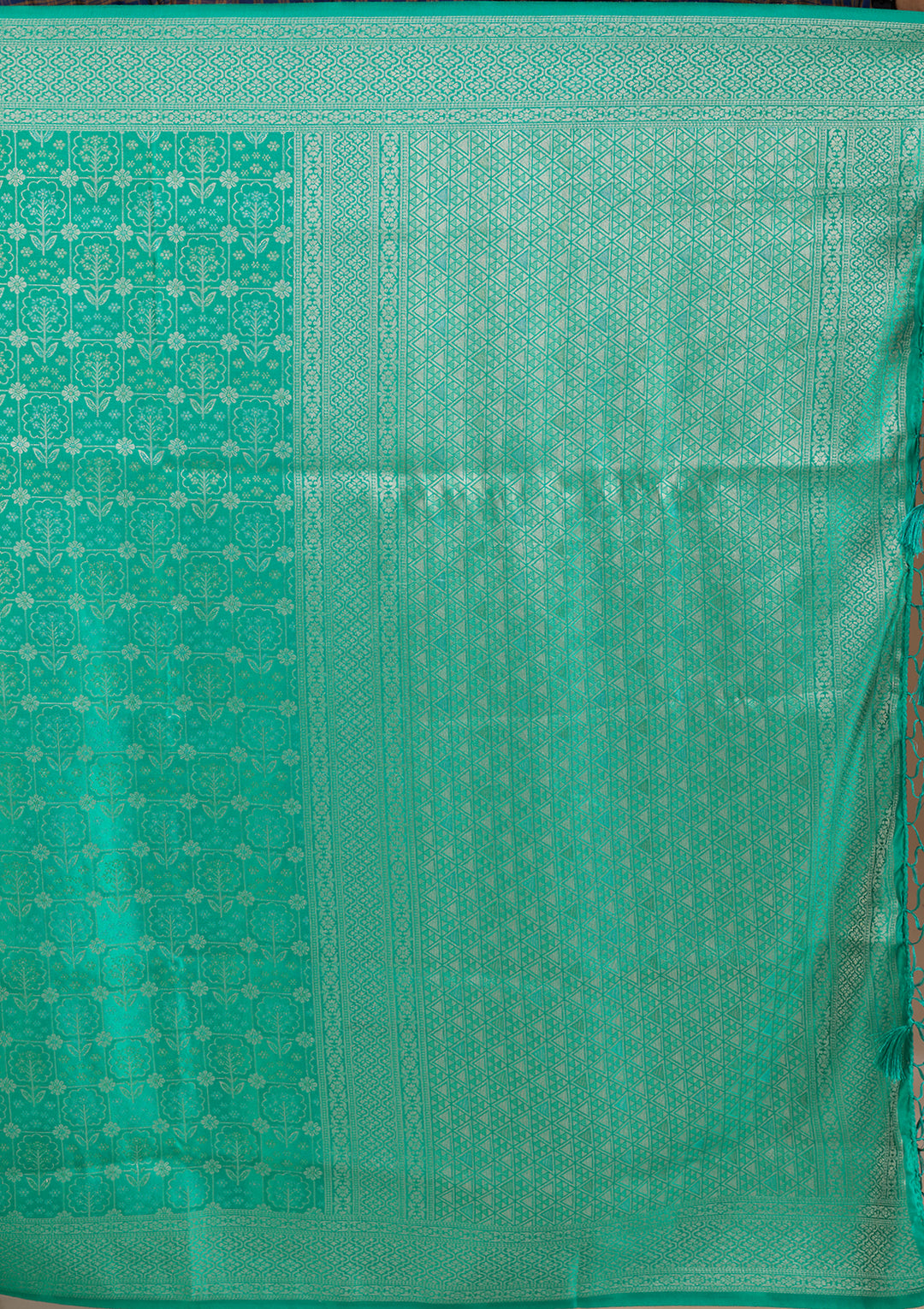 Turquoise Blue Kanjivaram Art Silk Saree