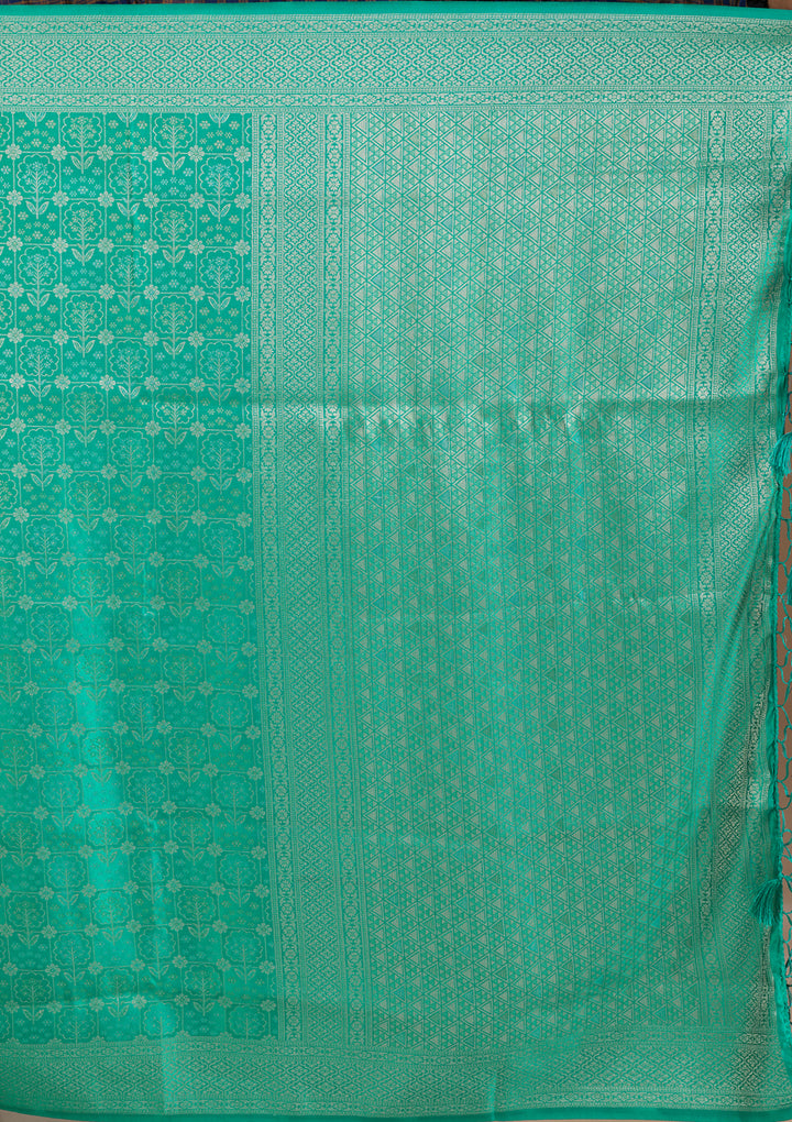 Turquoise Blue Kanjivaram Art Silk Saree