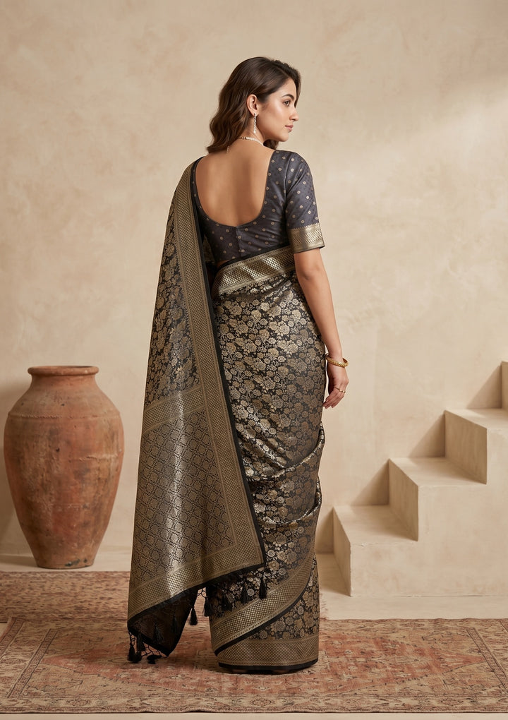 Black Banarasi Art Silk Saree