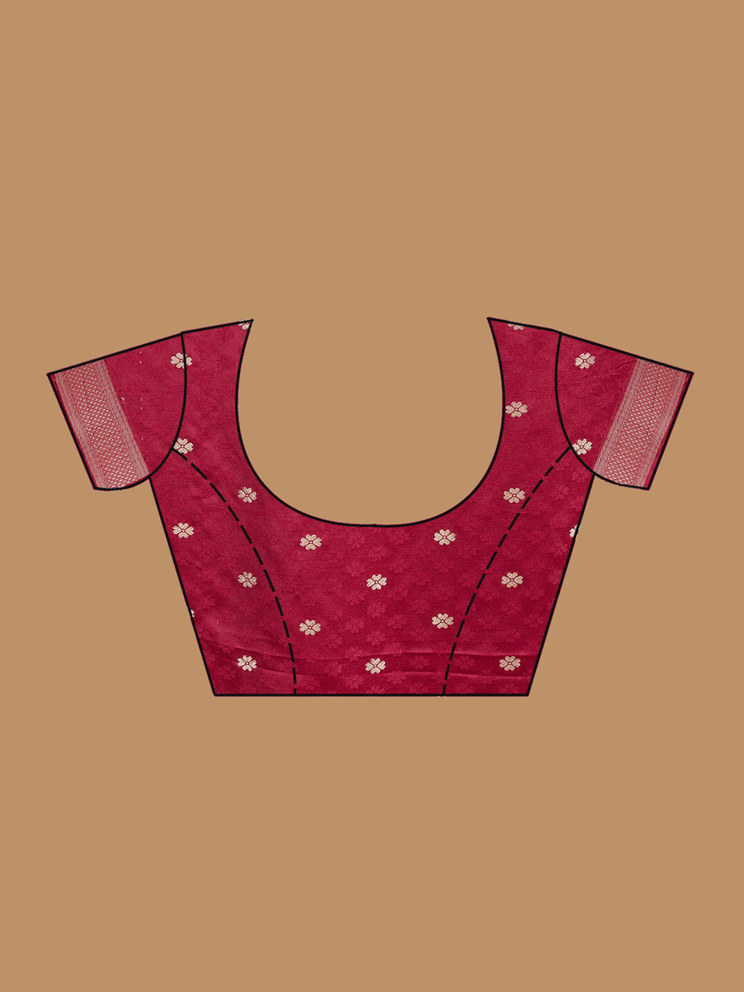 Maroon Silk Jaal Saree With Matching Blouse Piece
