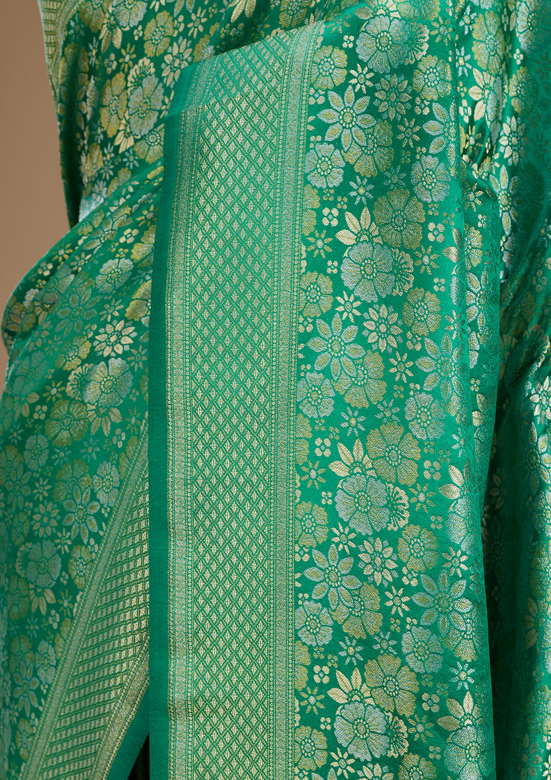 Rama Green Banarasi Art Silk Saree