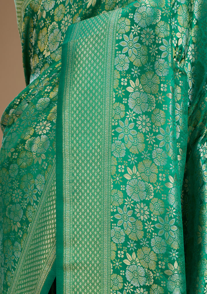Rama Green Banarasi Art Silk Saree