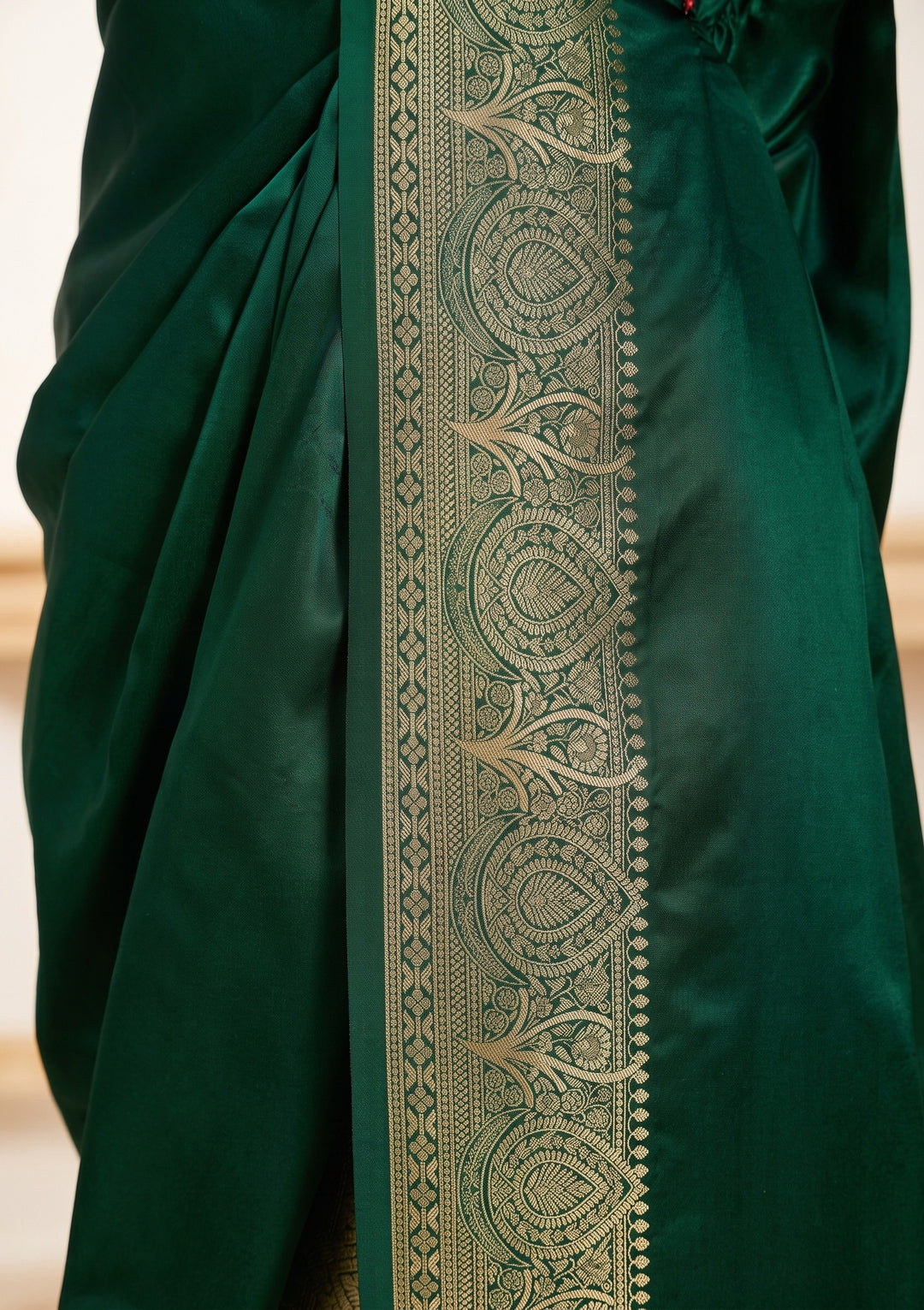 Bottle Green Banarasi Art Silk Saree