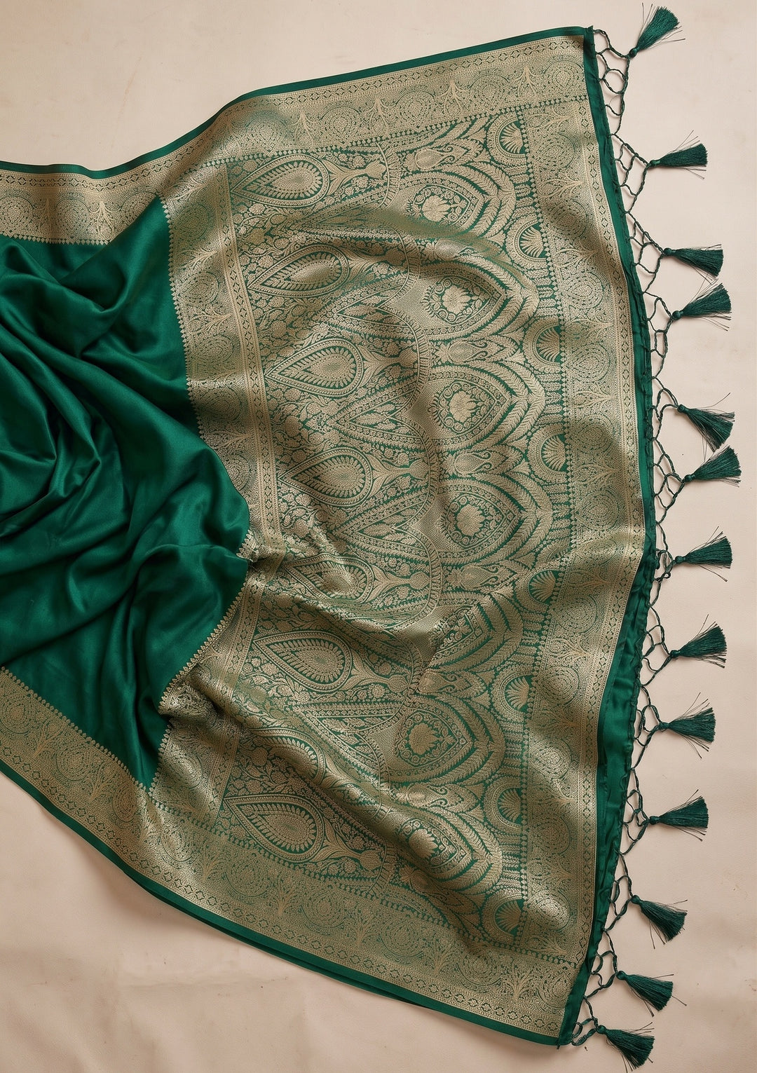 Bottle Green Banarasi Art Silk Saree
