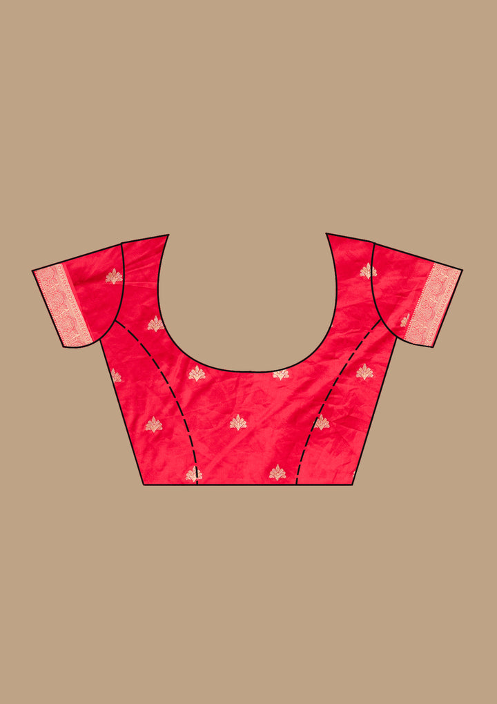 Rani Pink Banarasi Silk Saree With Matching Blouse Piece