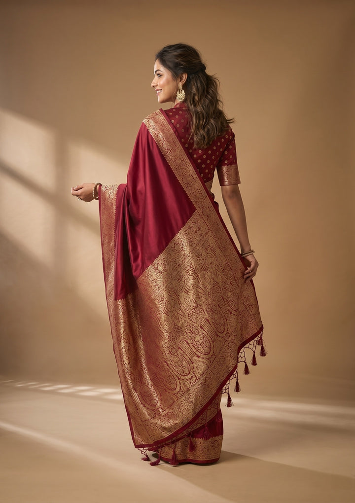 Maroon Banarasi Art Silk Saree