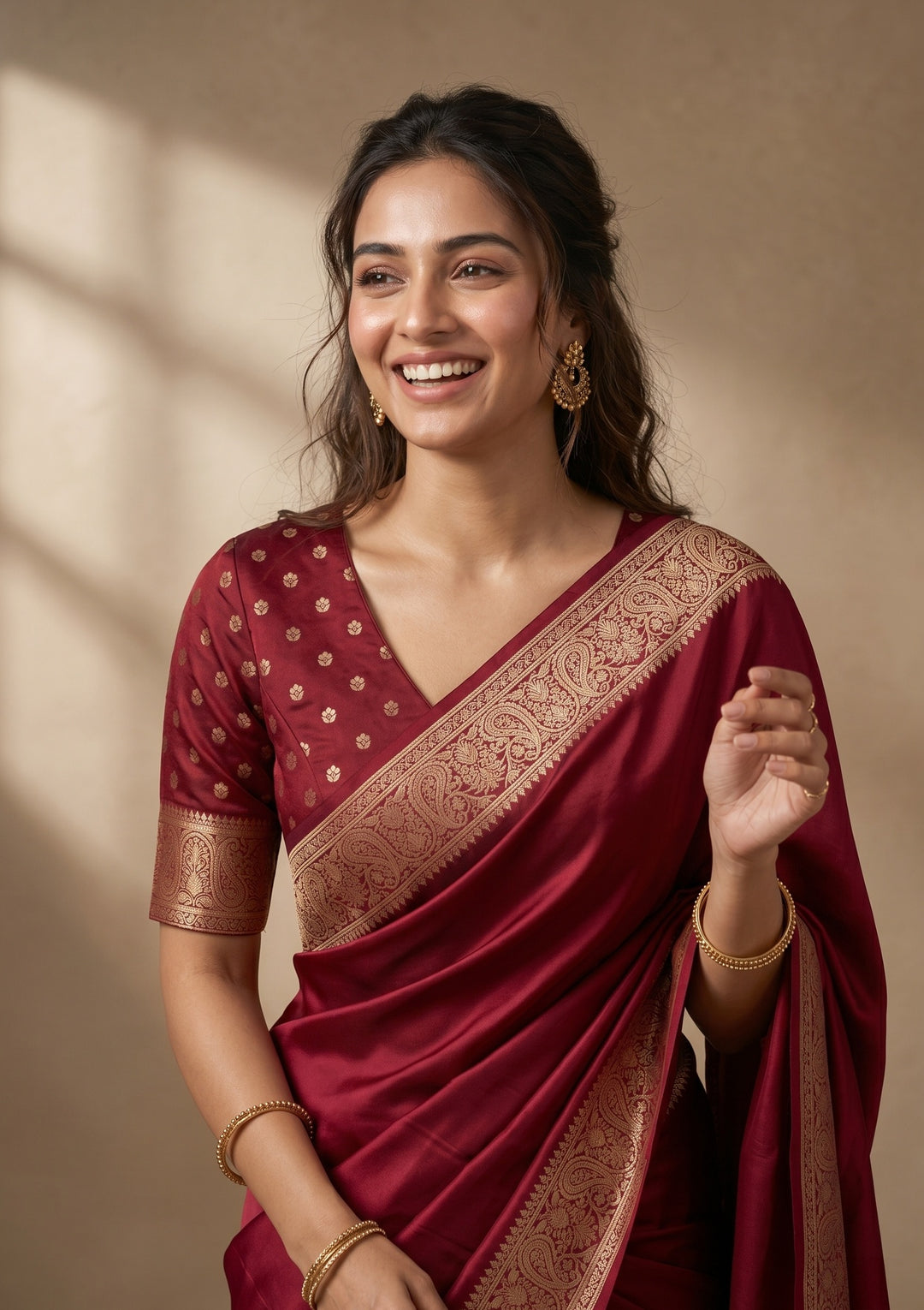 Maroon Banarasi Art Silk Saree