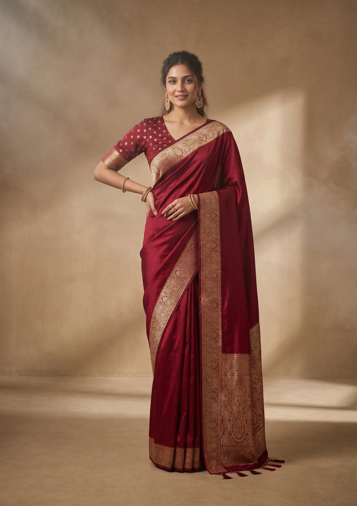Maroon Banarasi Art Silk Saree