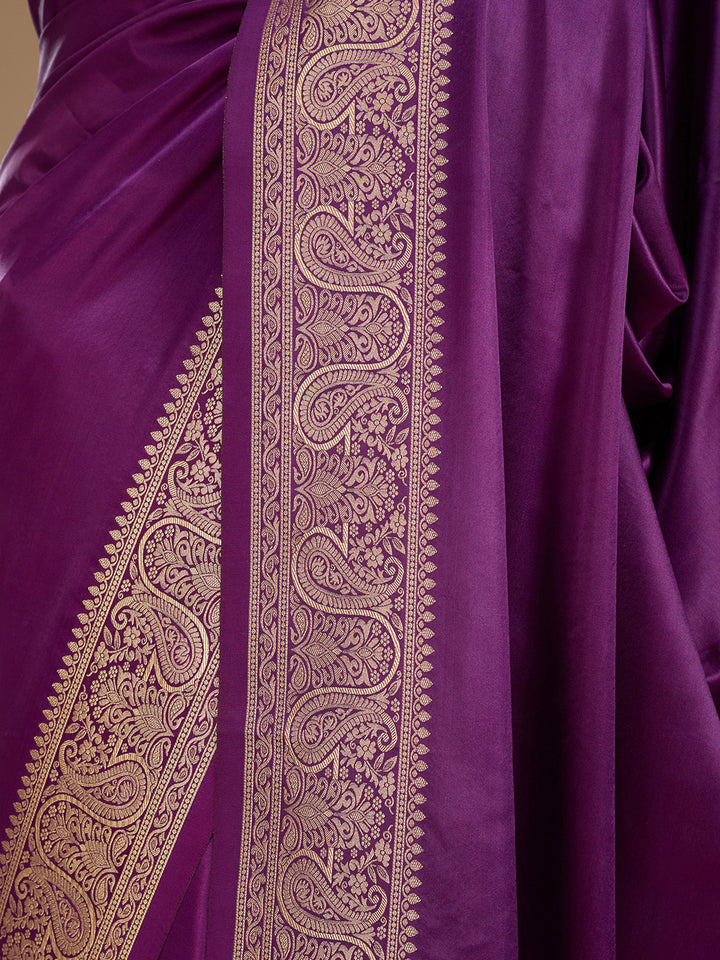 Purple Banarasi Art Silk Saree
