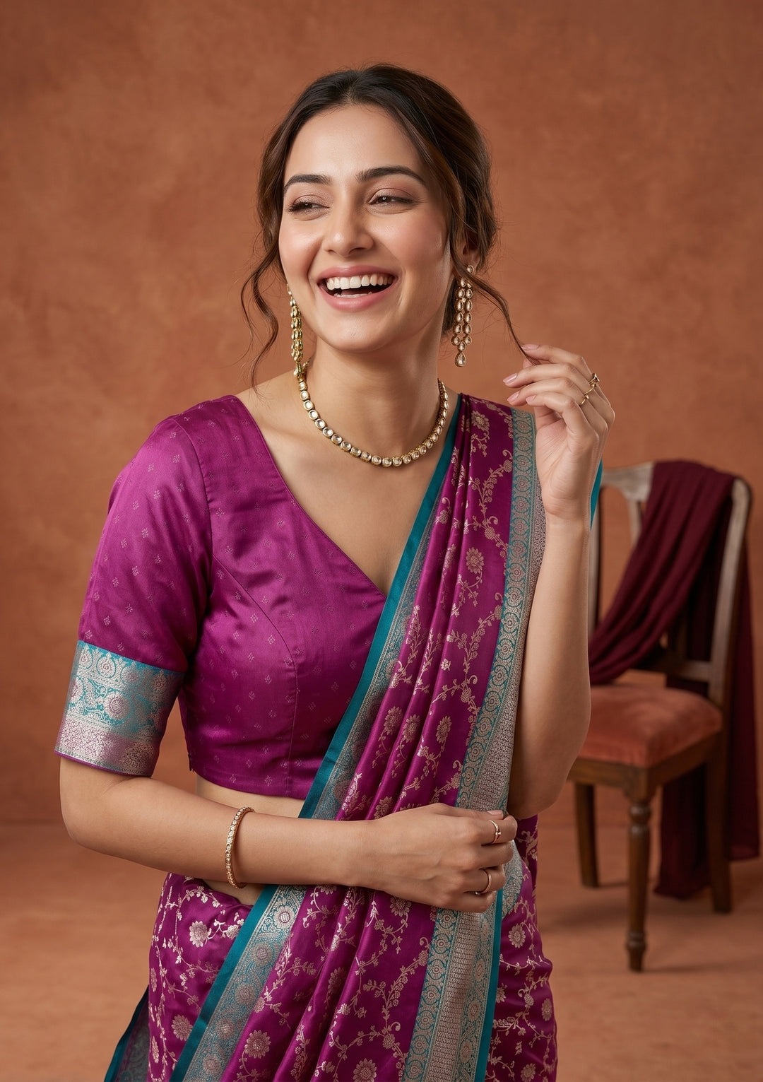 Purple Banarasi Art Silk Saree