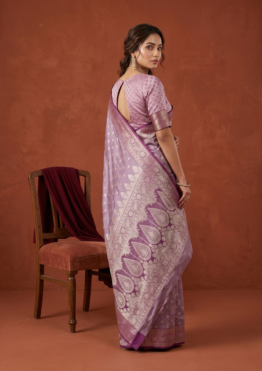 Lavender Banarasi Art Silk Saree