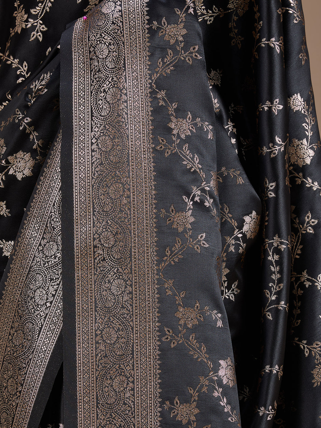 Black Banarasi Art Silk Saree