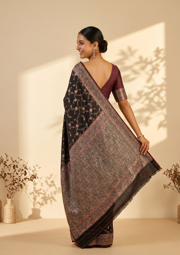 Maroon Banarasi Art Silk Saree