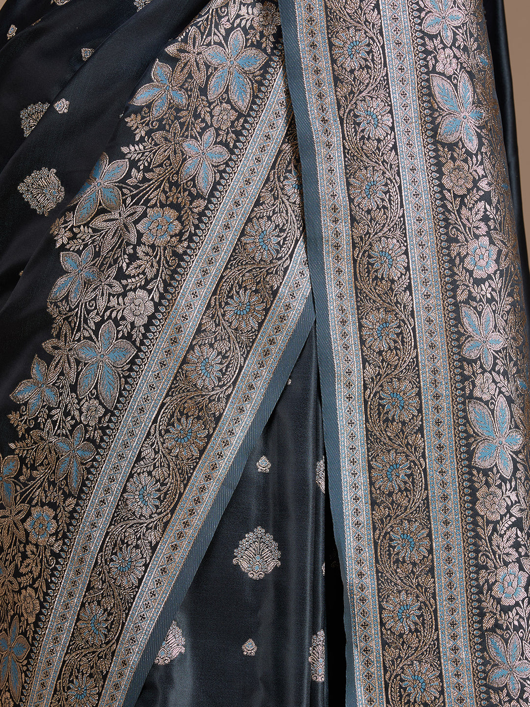 Peacock Blue Banarasi Art Silk Saree