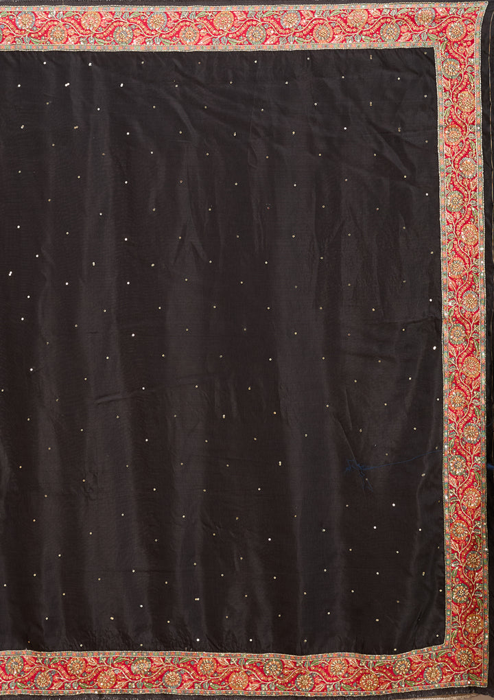 Black Banarasi Art Silk Saree