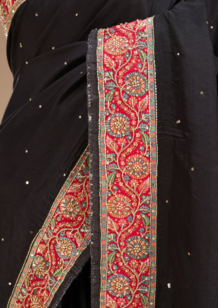 Black Banarasi Art Silk Saree