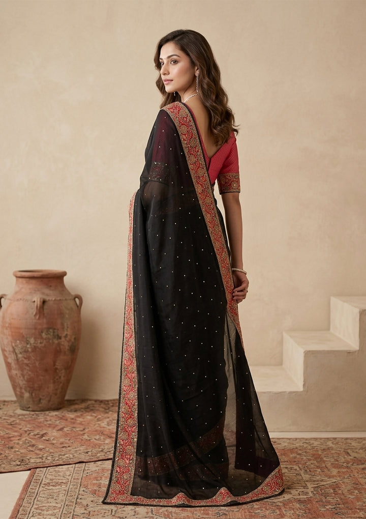 Black Banarasi Art Silk Saree
