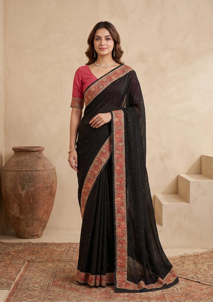 Black Banarasi Art Silk Saree