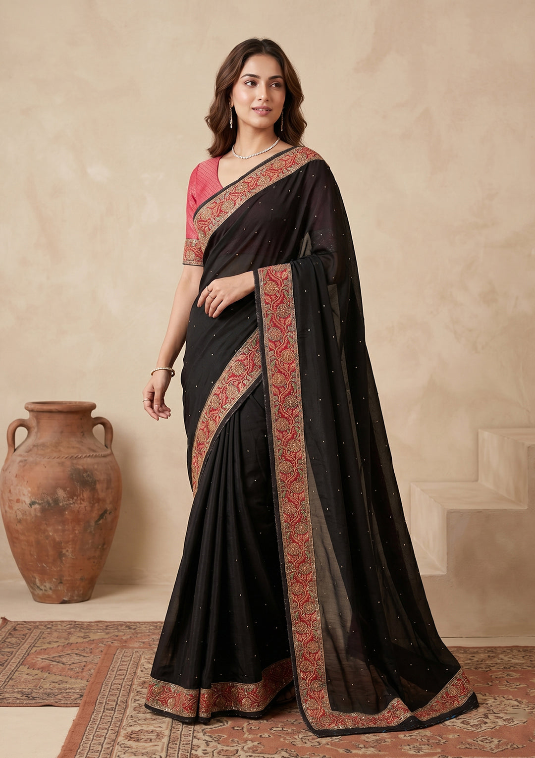 Black Banarasi Art Silk Saree