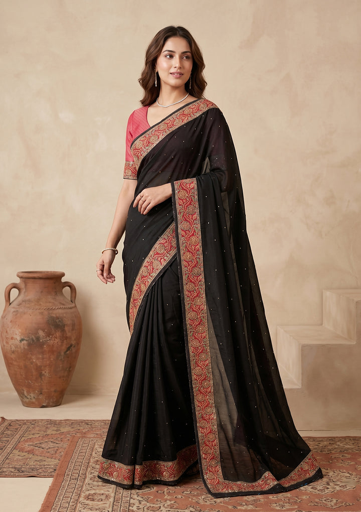 Black Banarasi Art Silk Saree