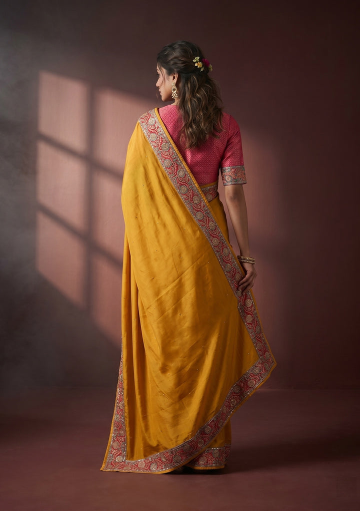 Mustard Banarasi Art Silk Saree